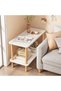 طاولة جانبية من طبقتين لغرفة المعيشة، طاولة صغيرة مع رف تخزين، طاولة جانبية للأريكة وطاولة سرير