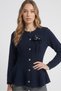 Women's Knitwear Cardigan with Floral Accessories and Metal Buttons and Ruffle Skirt - 3