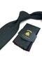 Green Motif Pattern Classic Tie with Handkerchief Kk13997 - 2
