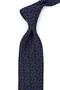 Navy Blue Motif Patterned Classic Tie with Handkerchief Kk13988