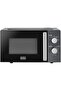 BLACK+DECKER Microwave Oven, 20L, 700W Power, 30-Min Timer, Rotary Dial Control, Chrome Finish Knobs, 5 Power Levels for Precise Cooking, Compact Design for Kitchens, Black - MZ2015P-B5