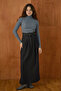 Double Belted Denim Skirt Black - 2