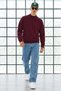 Men's Half Turtleneck Burgundy Basic Sweater - 3