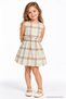 Girl's Jumpsuit with Plaid Pattern and Elastic Waist