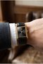 Tank Men's Quadrangle Leather Strap Wristwatch - 6