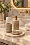 4 Piece Cream Marble Bathroom Set