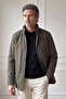 Men's Large Size Winter Khaki Coat Bonded Fabric Stand Collar Classic Fit - M003 Bat - 5
