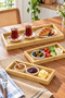 Bambella 3-Piece Bamboo Rectangular Presentation and Serving Tray Set – Breakfast, Tea, and Coffee Serving Tray - 4