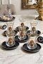 12 Piece 6-Person Gilded Tea Set with Glass Labels - 2