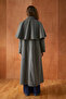 Cape Layered Belted Long Trench Coat Anthracite - 7