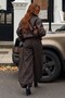 Bitter Brown Plaid Patterned Elastic Waist Balloon Pants Mg2905 - 3