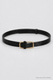Thin Gold Buckle Faux Leather Belt Lkm0002 Black - 4