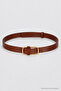 Thin Gold Buckle Faux Leather Belt Lkm0002 Taba - 4