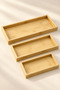 Bambella 3-Piece Bamboo Rectangular Presentation and Serving Tray Set – Breakfast, Tea, and Coffee Serving Tray - 8