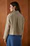 Double-Breasted Collar Button Detailed Blouse Beige - 6