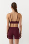 Wellsy Women's Seamless Soft Breathable Flexible Burgundy Top and Bottom Set - 6