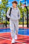 Boys' Zippered Hooded Rubberized Track Suit with Rubberized Legs
