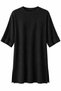 Women's Black Crew Neck Double Sleeve Side Slit Wrinkled Textured Comfortable Fit Tunic Hzl26S-Bd104701 - 5
