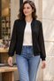 Zippered Crinkle Jacket - Black - 4