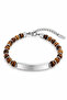 6 mm Tiger's Eye Natural Stone Name Engravable Men's Steel Bracelet - 5