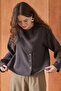 Double-Breasted Collar Button Detailed Blouse Brown - 2
