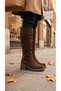2100 coffee genuine leather women's boots - 3