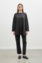 Knitted Tunic with Low Shoulder Sleeve Detail Black 20735