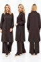 1096 Long Tunic Detail Self-Patterned Suit Brown - 3