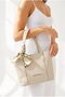 Women's Hand and Shoulder Bag with Scarf Accessory Tote Beige Daily Stylish with Sleeves Beige - 4