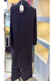 1096 Long Tunic Detail Self-Patterned Suit Black - 7