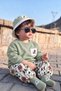 Skateboarder Dog Printed Hat and Socks Boys' 4-Piece Set - Green - 2