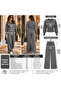 Women's Snap Button Knitwear Double Set High Waist Wide Leg Pants Long Sleeve Set - 3