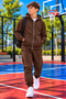 Boys' Zippered Hooded Rubberized Track Suit with Rubberized Legs