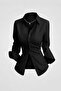 Style Slim Fit Corseted Back Lace-Up Long Sleeve Shirt