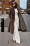 Double-Breasted Collar Lined Araboy Coat Tsd260297 Brown - 6