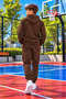 Boys' Zippered Hooded Rubberized Track Suit with Rubberized Legs - 2