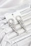 Silver Color Zircon Stone Fringed Model Women's Evening Dress Earrings - 2