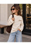 Children's I'Dont Care Printed Long Striped T-Shirt - 2