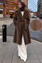 Double-Breasted Collar Lined Araboy Coat Tsd260297 Brown - 2