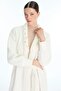 Shawl Collar Stone Detailed Ecru/Gold Cardigan 0029