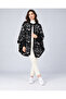 Women's Patterned Knitwear Poncho - Black - 2