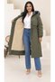 Women's Plus Size Removable Hooded Plush Fur Inside Waist Tie Detail Winter Thick Long Coat 29012 - 6