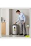 Fingerprint Proof Stainless Steel Open Top Trash Bin | 28 Liter, Silver - 5