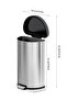 Artistic Round Step Waste Bin with Soft Close Lid | Trash Can with Lid | 45 Liter, Silver - 5