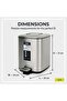 Square Matte Stainless Steel Bin with Soft Close Lid | 9 Liter, Silver - 3