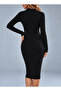Women's long sleeve button front midi cami dress with pocket detail - 3