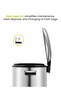 Heavy Duty Fingerprint Proof Stainless Steel Pedal Bin | Trash Can with Lid | 8 Liter, Silver - 8