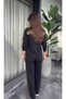 Hidden in the Shine Detail - Women's Sequin Detailed Front Zipper Viscose Two-Thread Blouse and Pants Two-Piece Set - 3
