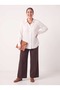 Women's Plus Size White Shirt Classic Collar Long Sleeve Buttoned Basic - 2