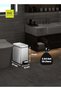 Rectangular Soft Close Step Bin with Black PP Liner | Trash Can with Lid | 10 Liter, Silver - 3